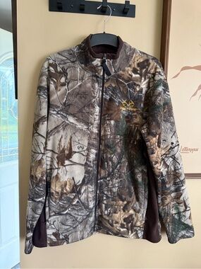 Realtree Camo Full Zip Fleece Hunting Jacket Outdoor Streetwear size M